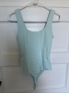Blue Rain Light Aqua Scoop Neck Bodysuit